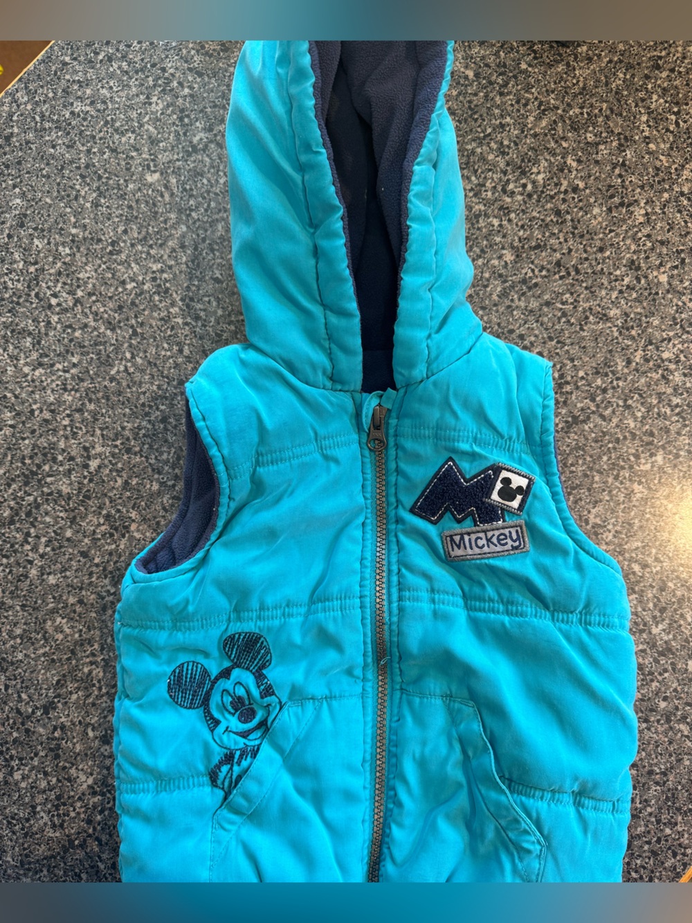 Disney Toddler Mickey Hooded Vest - Turquoise Blue